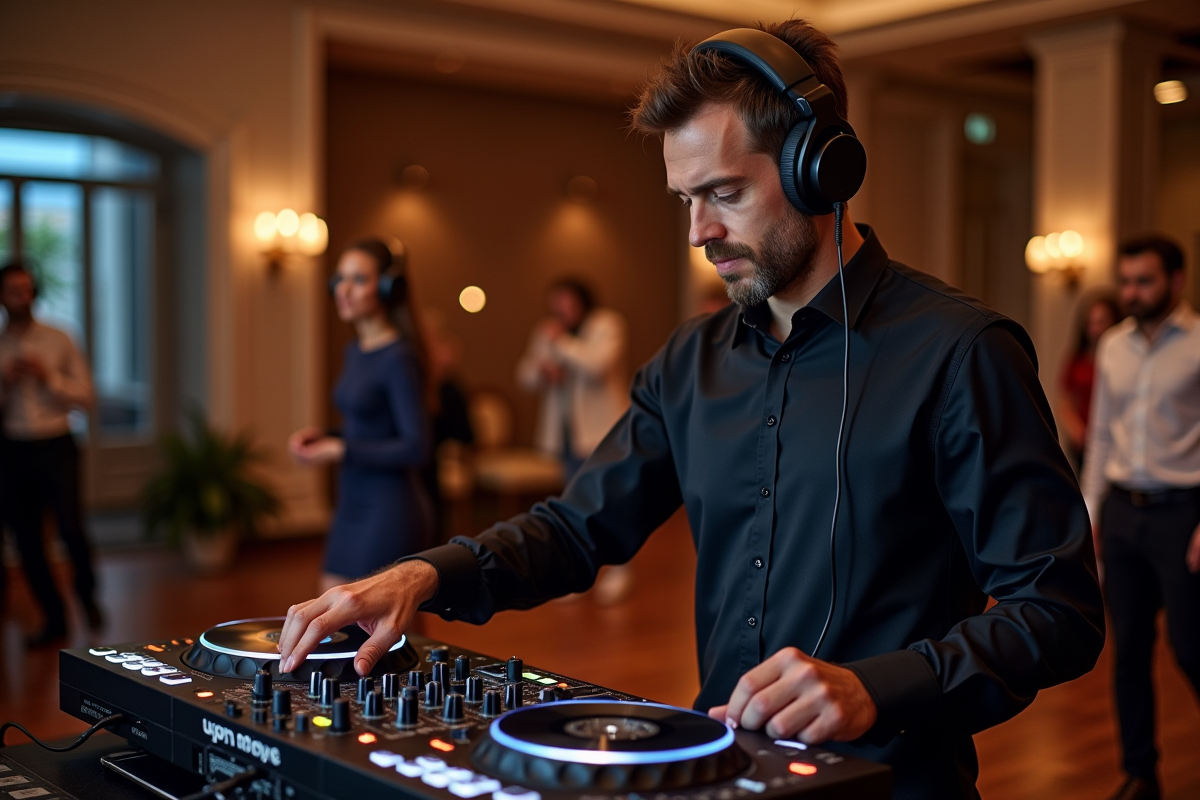 DJ professionnel en action lors d'un événement élégant