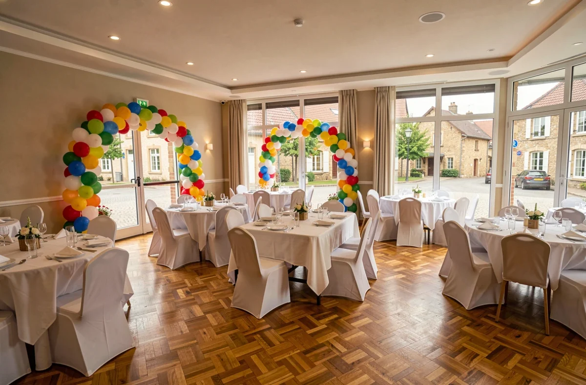 Salle Nomeny en Meurthe-et-Moselle aménagée pour une réception de mariage festive
